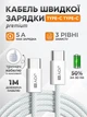 Кабель быстрой зарядки андроид айфон Type-C JoyPro 20W White зарядный шнур USB-C 1 метр 5А для смартфонов apple iphone android Универсальный Тайпси + Тканевая оплетка + Держатель кабеля в комплекте (Белый) - изображение 1