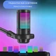 Студийный конденсаторный микрофон для записи ME6S, RGB-подсветка и поп-фильтр, Розовый - изображение 3