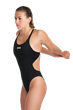 Женский сплошной купальник для плавания в бассейне Arena Team Swimsuit Swim Tech Solid (004763-550-32) 32 черный - изображение 2