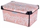 Корзина с крышкой 16.5х23.5х35 см (10 л) VIOLET HOUSE (0647 DECOR PINK FLOWERS) - изображение 1