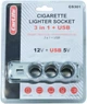 Розгалужувач прикурювача 3 в 1 + USB 12 V 5 A Carlife - зображення 1