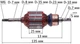 Якорь VJ Parts для триммера Vitals EZT 033s, Sequoia SET350 (L135/D35мм/вал резьба М6) - изображение 4