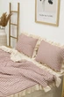 Постільна білизна варена бавовна Macas Home Soil Chery з рюшами двоспальний - зображення 4
