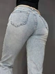 Джинсы женские Dicesil 9157 Mom jeans comfort высокая талия стрейчевые ремень веревка 25 светло голубые - изображение 4