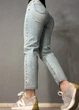 Джинсы женские Dicesil 9157 Mom jeans comfort высокая талия стрейчевые ремень веревка 25 светло голубые - изображение 6