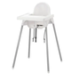 Стілець для годування зі стільницею ANTILOP IKEA 290.672.93 білий/срібний - изображение 1