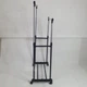 Вішалка для одягу дворівнева підлогова на коліщатках 68×28×137 см Double-Pole, телескопічна регульована металева вішалка-стійка для зберігання речей з полицею для взуття Срібляста з чорним, DP-15-D1 - зображення 5