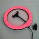 Светодиодная кольцевая лампа RGB LED 36 см для селфи, со штативом и держателем для телефона, лампа для блоггера MJ36T - изображение 7