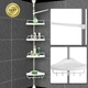 Угловая полка для ванной комнаты Multi Corner Shelf, белая, стойка в душевую, телескопическая, вместительная от 1,05 до 2,6 м - изображение 4