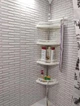 Угловая полка для ванной комнаты Multi Corner Shelf, белая, стойка в душевую, телескопическая, вместительная от 1,05 до 2,6 м - изображение 9