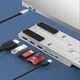 Подставка для ноутбука док-станция Choetech Folding Stand USB3.2 to HDMI/USB3.0x1/USB2.0x1/RJ45/SD/TF/Type-Cx2/PD 100W 7-in-1 Grey (HUB-M43-SL) - изображение 6