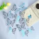 3D украшения 12 шт на свадебный торт, праздничные десерты, фотозоны, стены, мебель, зеркало, окна в виде бабочек, синие - изображение 1