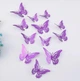 3D украшения 12 шт на свадебный торт, праздничные десерты, фотозоны, стены, мебель, интерьер в виде бабочек, фиолетовые - изображение 4