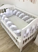 Бортик коса і хмаринка в дитяче ліжечко Carus Textile 300 см х 22 см (сіро-біла) - изображение 1