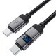 Кабель Acefast C15-03 USB 2.0 Type-C to Type-C 1.2 м 60W 3A digital display Black (6974316283720) - зображення 2