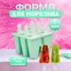 Силіконова форма для льоду / морозива Gelato комплект: контейнер для заморожування десертів з 6 відсіками + палички з щіточкою та лійкою, 12.3х14х9 см, зелений (102503813) - зображення 1