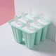 Силіконова форма для льоду / морозива Gelato комплект: контейнер для заморожування десертів з 6 відсіками + палички з щіточкою та лійкою, 12.3х14х9 см, зелений (102503813) - зображення 5