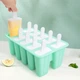 Силіконова форма для льоду / морозива Gelato комплект: контейнер для заморожування десертів з 10 відсіками + палички з щіточкою та лійкою, 20.2х14.2х13 см, зелений (102479164) - зображення 6
