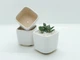 Керамический горшок для цветов Mini Plant размер XS 5,2х5,1см Квадратный Белый - изображение 3