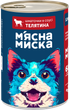 Вологий корм для дорослих собак М'ясна миска шматочки у соусі з телятиною 1240 гр. - зображення 1