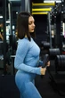 Фитнес костюм варенка двойка рашгард лосины Push Up в стиле джинс для тренировок и повседневный L Голубой (70050) - изображение 3