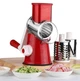 Ручна кухонна овочерізка мультислайсер барабанна 3в1 Tabletop Drum Grater CY806 червона - зображення 3