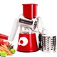 Ручна кухонна овочерізка мультислайсер барабанна 3в1 Tabletop Drum Grater CY806 червона - зображення 4