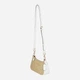 Сумка багет седло женская с натуральной кожи средняя Coach Teri Shoulder Bag In Signature Canvas BG-COA-64 Бежевая с белым (195031572869) - изображение 2