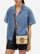 Сумка кросс-боди через плечо женская из натуральной кожи маленькая Coach Morgan Square Crossbody Bag In Blocked Signature Canvas BG-COA-59 Бежевая с коричневым (196395286393) - изображение 2