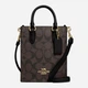Сумка кросс-боди через плечо женская из натуральной кожи маленькая Coach Mini Tote In Signature Canvas BG-COA-69 Коричневая (195031937231) - изображение 1