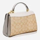 Сумка кросс-боди через плечо женская из натуральной кожи средняя Coach Eliza Top Handle Bag In Signature Canvas BG-COA-68 Бежевая с белым (196395538652) - изображение 4