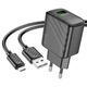 Сетевое зарядное устройство HOCO CS21A 18W QC3.0 3А cable MicroUSB to USB 1m, Black - изображение 1
