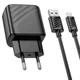 Сетевое зарядное устройство HOCO CS21A 18W QC3.0 3А cable MicroUSB to USB 1m, Black - изображение 2
