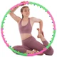 Обруч для похудения массажный разборной Хула Хуп Hula Hoop DOUBLE GRACE MAGNETIC 1.5 кг 8 секций d-93 см салатовый-розовый JS-6005 - изображение 12