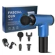 Массажер Fascial Gun KH-320 Blue аккумуляторный ручной ударный мышечный 4 насадки - изображение 5