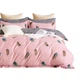 Комплект постільної білизни полуторний ZMW "Home Textiles" (37642) Коричневе пір'я на рожевому - зображення 2