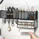 Полка настенная с держателем Modern Home 40 х 13.5 х 19.5 см (M50244) Черный - изображение 2
