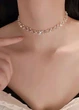 Цепочка-чокер женская с камушками и бусинками Fashion Jewelry Золотистая 15268 - изображение 6