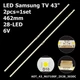 LED підсвітка Samsung TV 43" 462mm 28-led AOT_43_NU7100F_2X28_3030C BN44-00947A UE43NU7100U UE43NU7120U 2pcs=1set - изображение 6