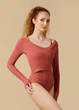 Боді розігрівочне RENE з довгим рукавом rayon rib knit, dusty rose, M - изображение 1