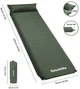Коврик самонадувающийся одноместный с подушкой Naturehike 100 мм CNK2450WS020 Темно-зеленый (6927595712733) - изображение 2