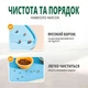 Силиконовый коврик под миски для кошек и собак 24*44 Голубой - изображение 4
