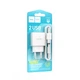 Сітчасте зарядне пристрій Hoco C141A 5V/2.1A 2хUSB + кабель USB to Micro USB Білий - зображення 2