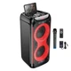 Акустика-караоке HOCO DS54 Precious RGB Light BT speaker, BT5.0, TWS, TF, USB, AUX, 25Wx2, 3H, 1mic, remorte, black - зображення 4