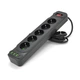 Мережевий фільтр Voltronic F25U 5 розеток EU 3 USB PD чорний із захистом від перенапруги для дому та офісу (LO-TH_11C) - зображення 2