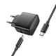 Сетевое зарядное устройство адаптер Hoco CS61A Bright |1USB/1Type-C, 30W/3A, поддержка быстрой зарядки PD/QC/FCP/AFC, многоуровневая система защиты, универсальная совместимость| + Кабель Type-C to Type-C в комплекте |1 м, 60 Вт| Черный - изображение 4