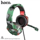 Ігрові навушники Hoco ESD08 (дротові, LED-підсвітка, мікрофон з шумозаглушенням, AUX 3.5 мм, USB, 2 метри кабель) - Камуфляж - зображення 5