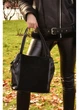 Сумка из натуральной кожи большая ARTiS Bags 1735 4620-201 Чорная Коричневый - изображение 4