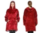 Толстовка – плед із капюшоном HUGGLE HOODIE BLANKET, плед із рукавами бордовий, тепла хутряна піжама для дому - зображення 8