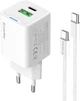 Сетевое зарядное устройство ColorWay GaN Mini 30W PD Port PPS USB (Type-C PD + USB QC3.0) + cable Type-C White (CW-CHS053PDC-WT) - изображение 2